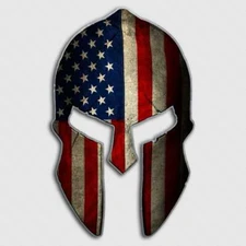 American Flag Spartan Helmet Decal Sticker USA Molon Labe Patriot 2nd Amendment