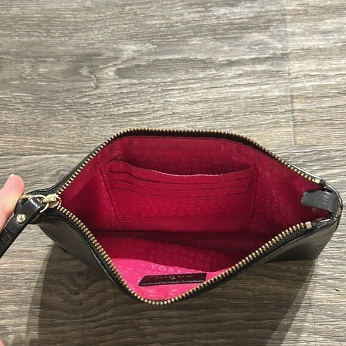 Kate Spade Wellesley Leather Wristlet Wallet Clutch Bag Black Gold Missing Strap - Picture 6 of 7