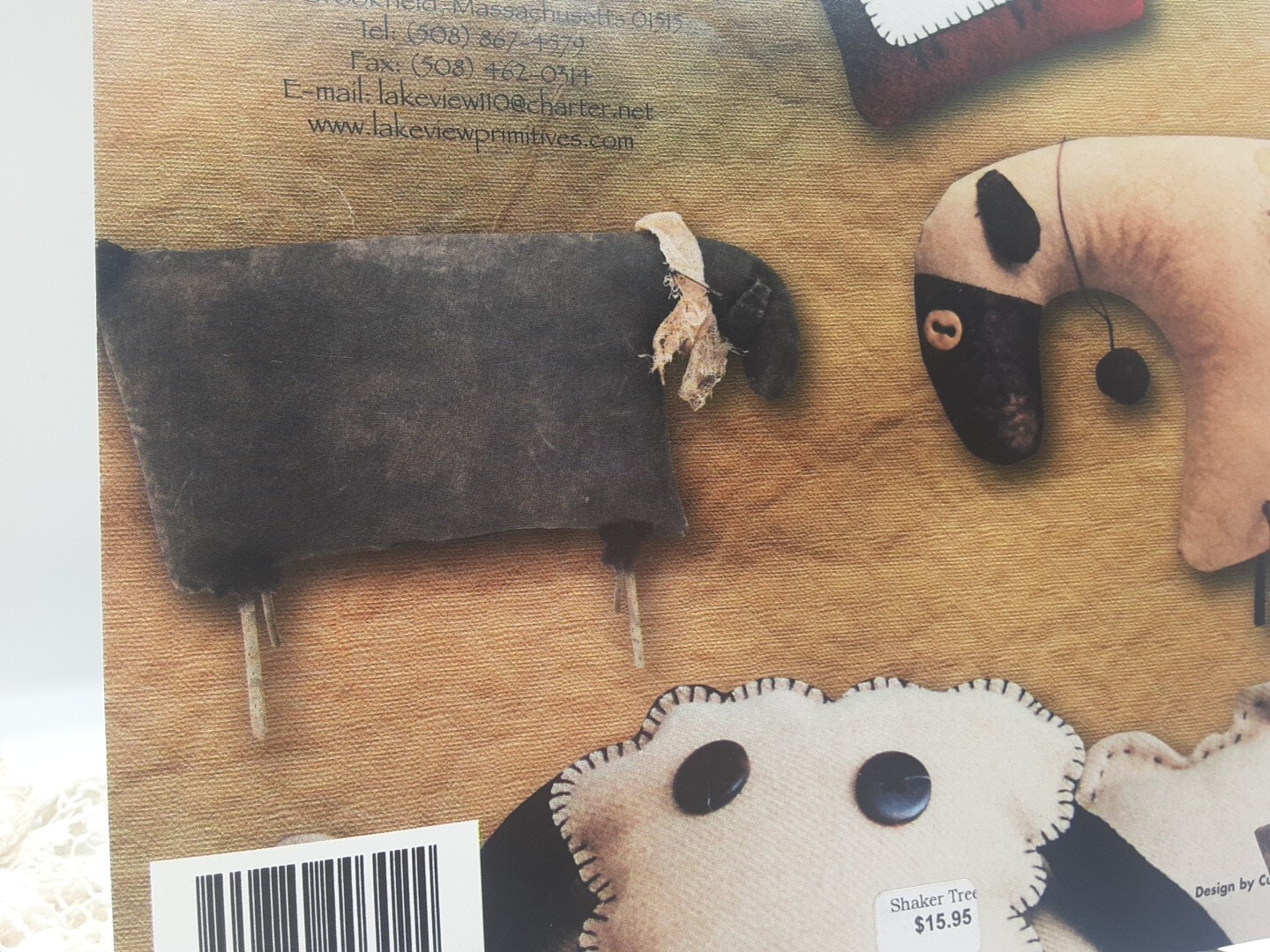 Lake View Primitives Dyed In Wool Applique Wool Work Mittens Dolls Sheep Pattern