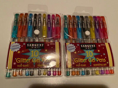 Sargent Art Glitter Gel Pen Set 10 pens pack Assorted UK