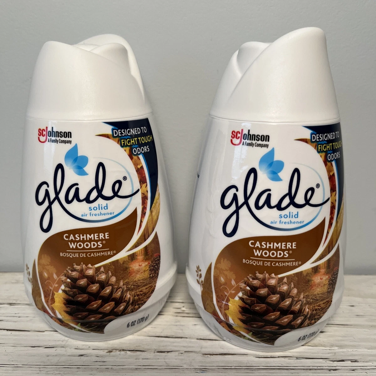 Glade Solid Air Freshener Cashmere Woods 6oz. 2 Pack NEW