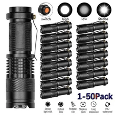 1-50X Tactical LED Flashlight Military Grade Torch Small Ultra Bright Light Lamp