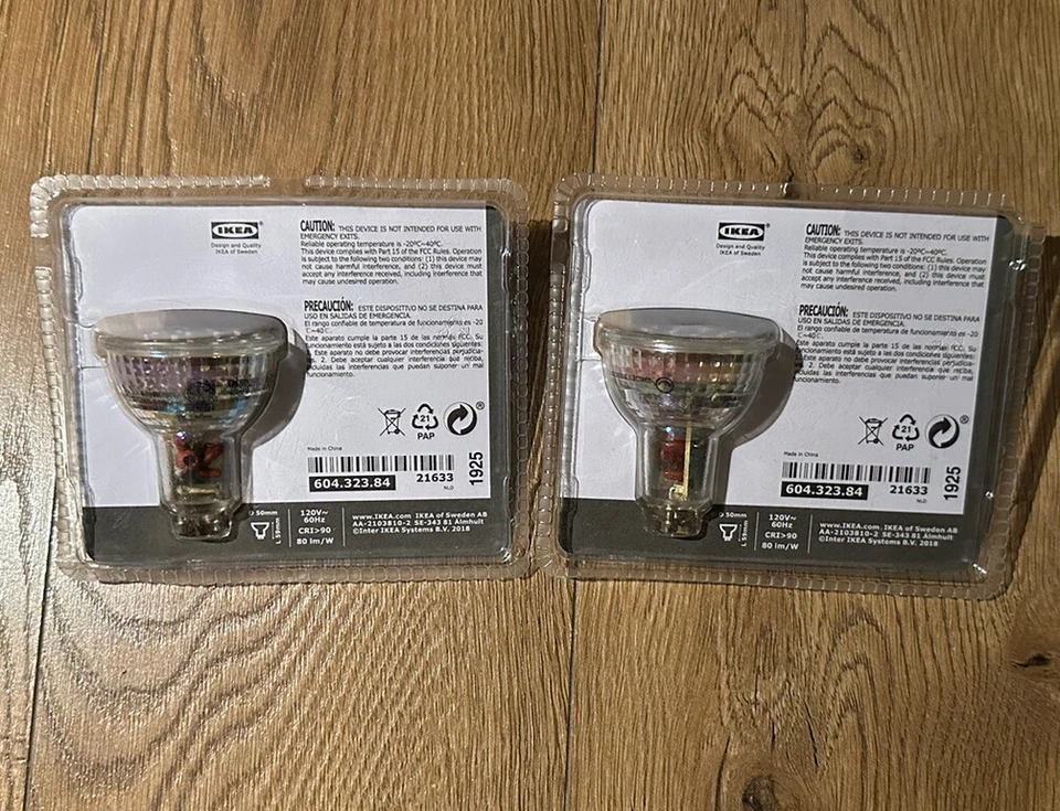 (Set Of 2) Ikea LEDARE GU10 LED bulb 600 lumen, 2700 k, Dimmable 103.632.36, NEW - Image 2 of 2