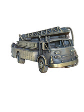 1978 Fire Truck Aerial Ladder Engine Fireman DEPT. Belt Buckle Bergamot Brass