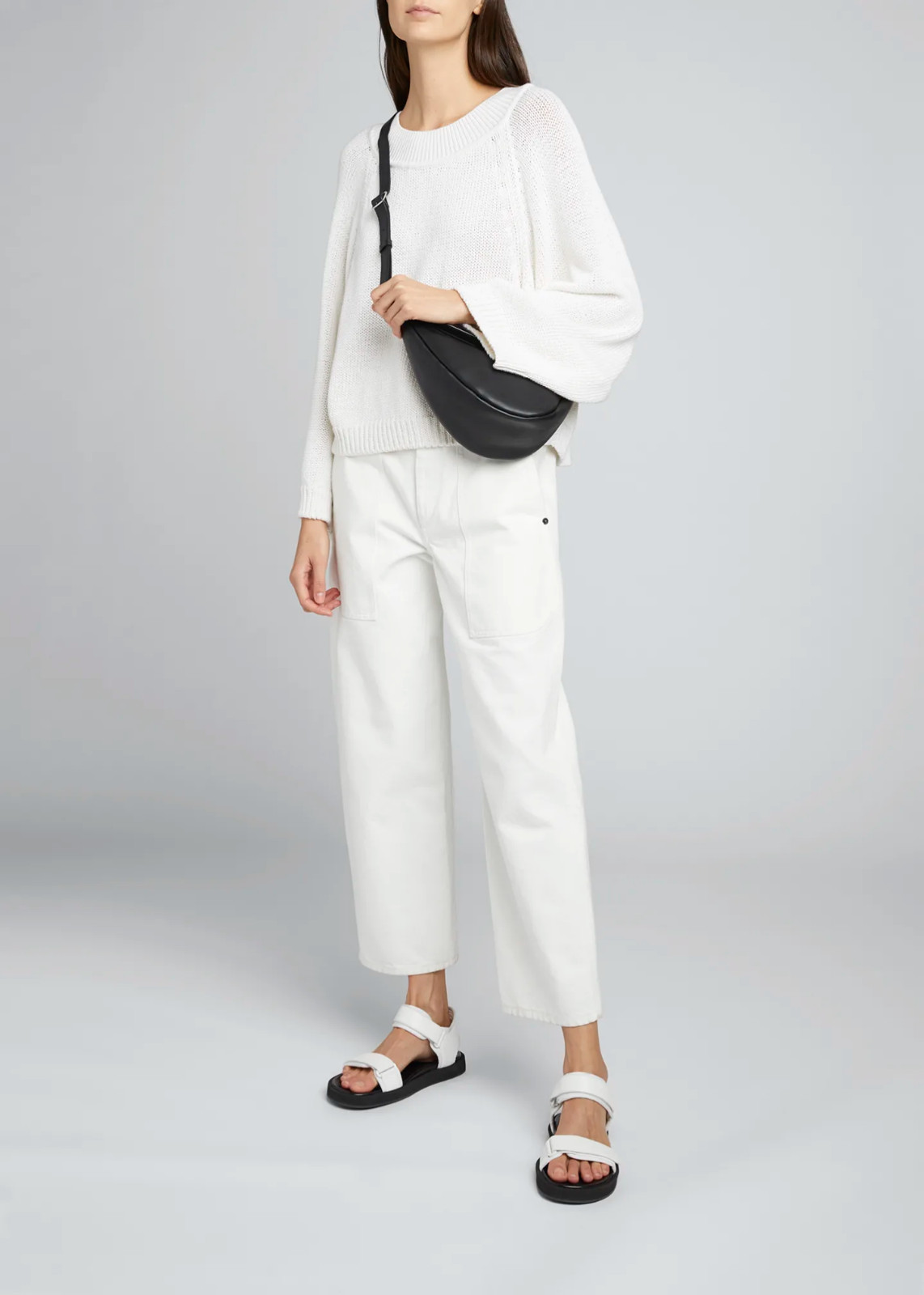 NIB $990 The Row Hook and Loop Grip Tape Sandals in Eggshell (White) sz 41/11