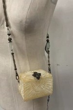 Vintage Maya Evangelista Ivory Resin Evening Shoulder Purse - Nwt