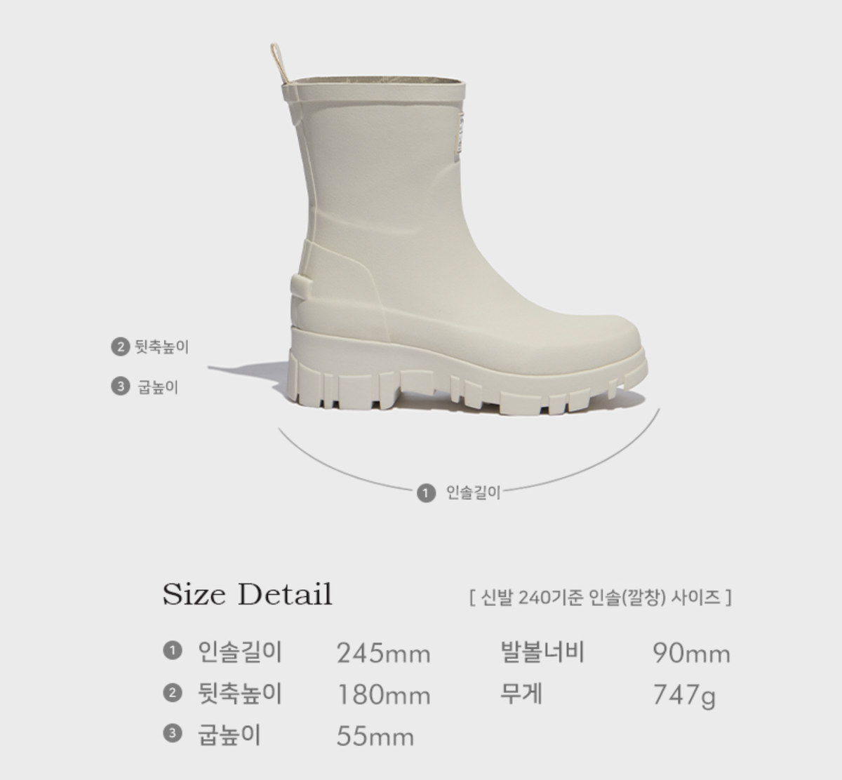 Rockfish Weatherwear] FLATFORM RAIN BOOTS MIDDLE - 6color - Korea