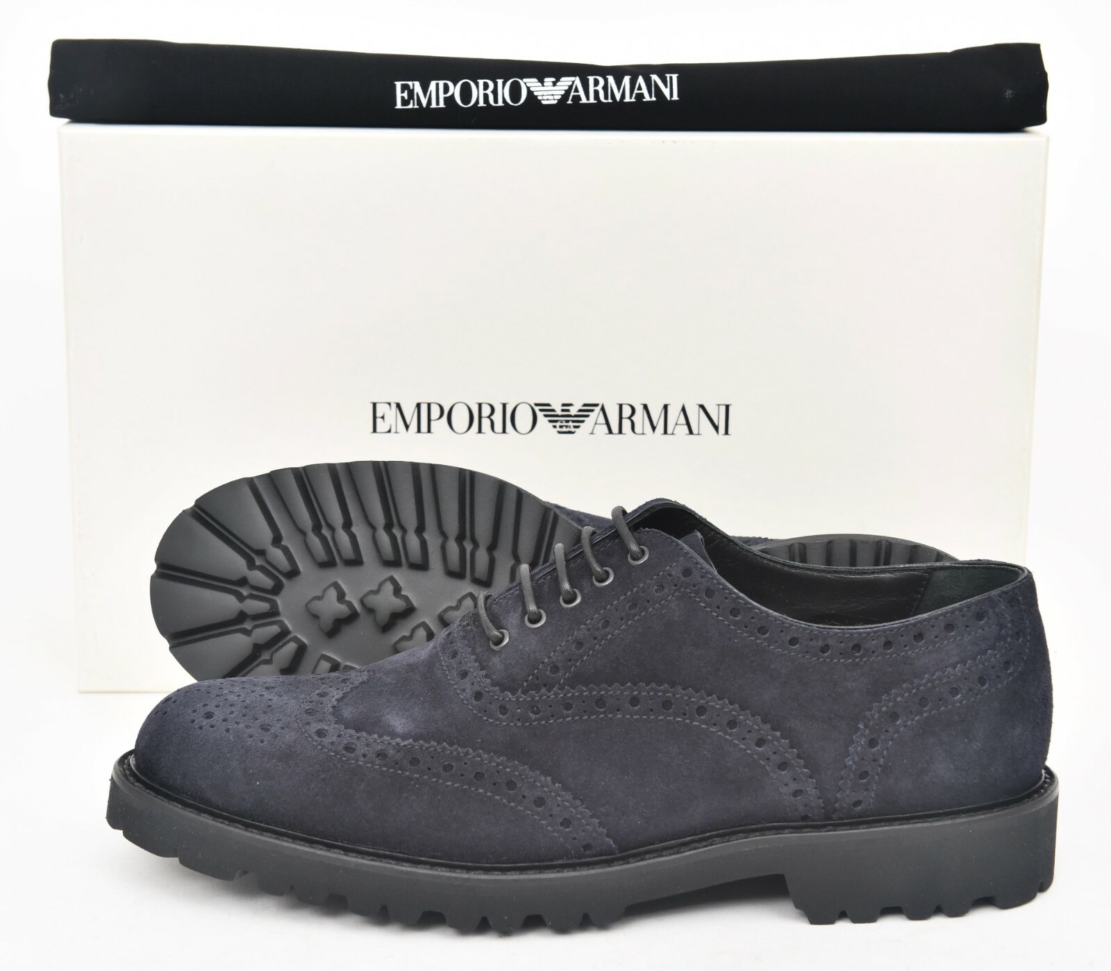 NIB EMPORIO ARMANI British Blue Suede 