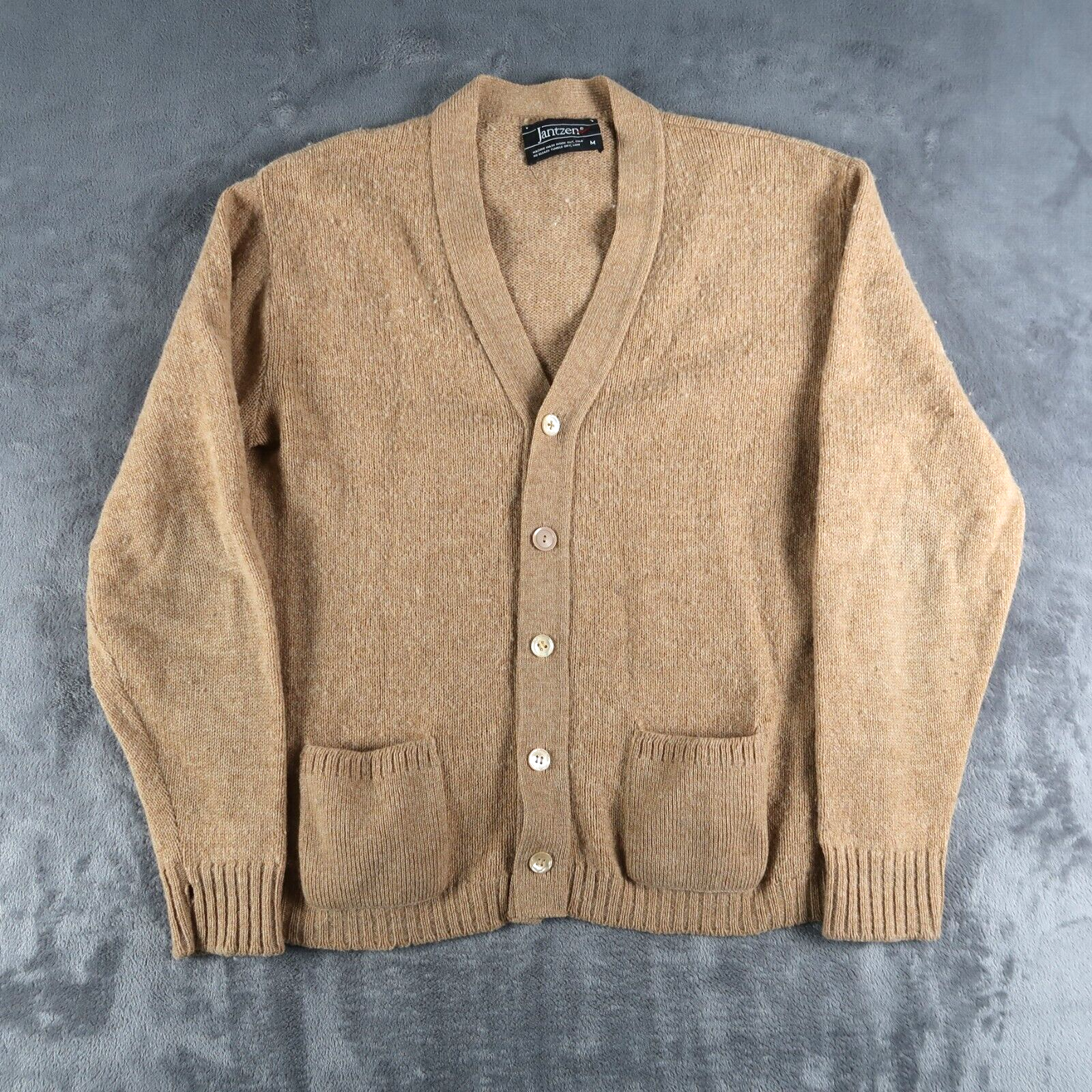 Vintage 70s 80s Jantzen Wool Blend Cardigan Sweater Brown Size M Made In  USA | eBay