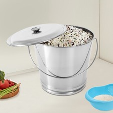 Secchio in acciaio inox 5 galloni secchio multiuso contenitore con manico e coperchio
