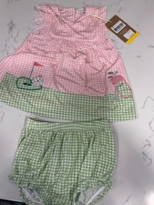 Angel Dear- Girl s Ruffle Top w/appliqu Bloomer Set- 12-18m-New w/tags- 40