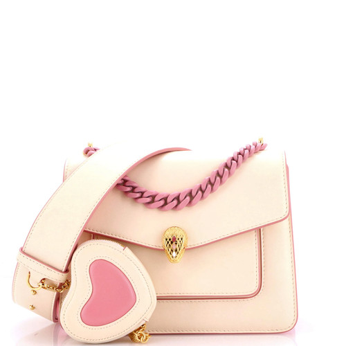 Bvlgari Serpenti Forever Maxi Chain Heart Pouch Crossbody Bag Leather Small