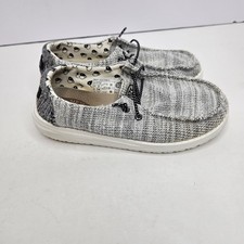 Hey Dude Kids Gray And White Shoes Size YT2