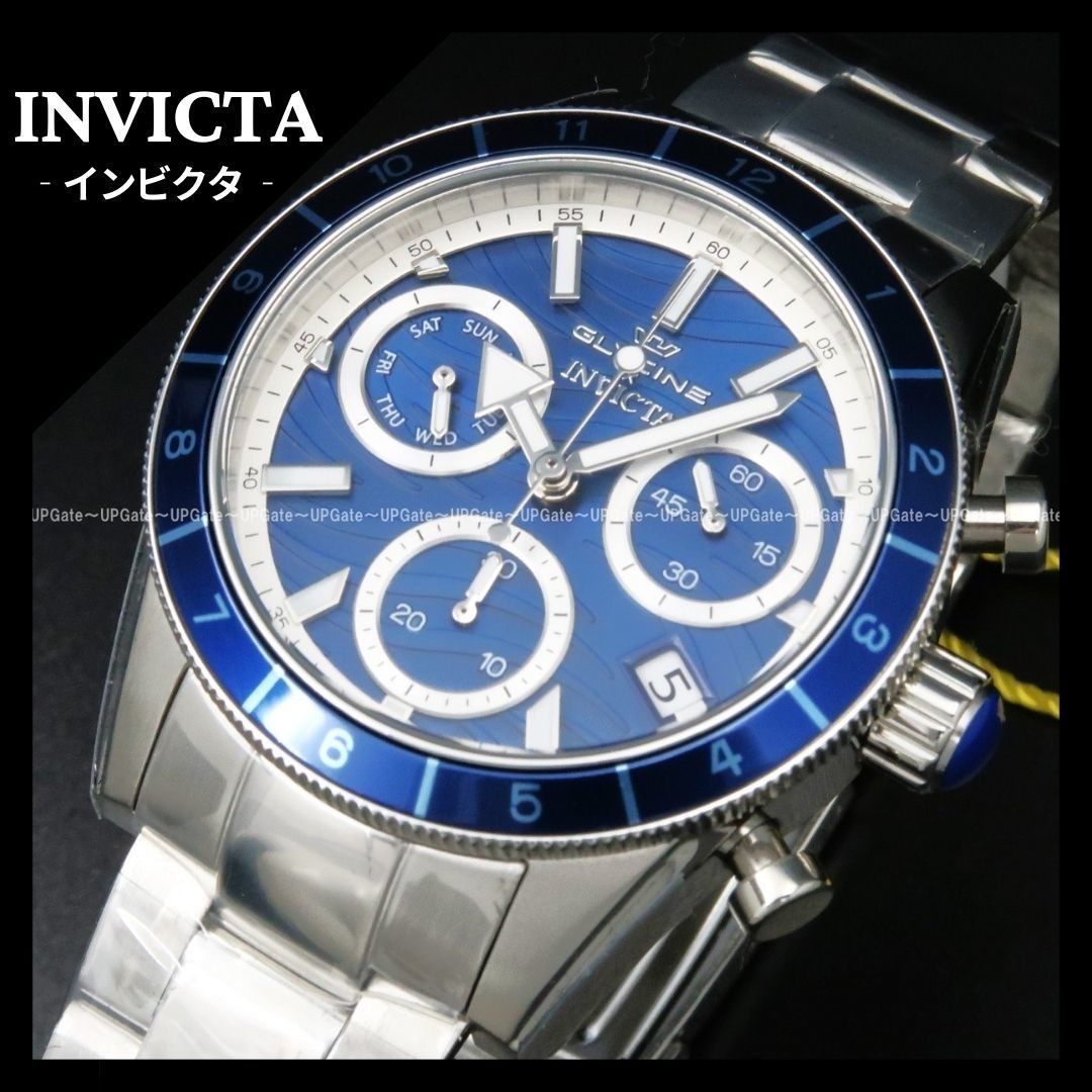 Invicta Glycine 44290 Quartz Watch Blue Dial 41mm Stainless Steel
