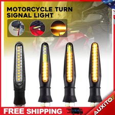 4pcs Motorcycle Led Turn Signal Indicator Blinker Amber Lights Universal Durable