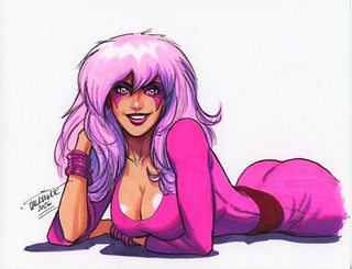 Sexy Jem and the Holograms Pin up original art by Scott Dalrymple