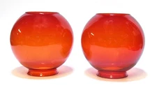 RARE SET OF MATCHING BLENKO LANTERN GLOBE SHADES FROM TROKE'S LA CRESENT MINN.