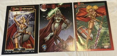 3 VARIATIONS Lady Pendragon #1 LIMTED #1 AND #0 Image Comic Books