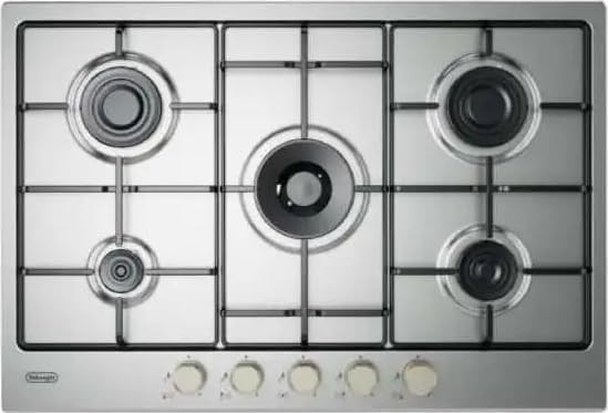 DE LONGHI YLG75F PIANO COTTURA GAS 5 FUOCHI GRIGLIE GHISA SMALTATE ACCIAIO INOX