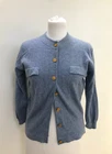 Pringle Cashmere Cardigan Small Light Blue 3/4 Sleeves Button Front