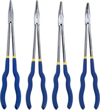 16inch Long reach Pliers Set Multi-purpose Nose Straight Blue 