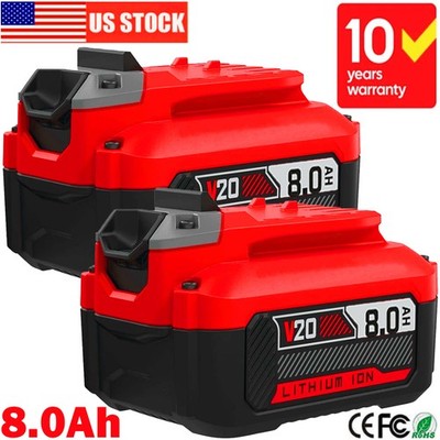 PACK For Craftsman 8.0Ah 20 Volt 20V Max V20 Li-Ion Battery CMCB206 CMCB204 NEW