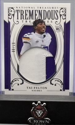 Tai Felton 2025 Panini National Treasures Tremendous Treasures Patch RC /99
