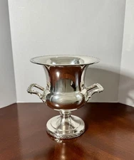 VTG Wm Rogers & Son SilverPlated Champagne Wine Chiller Bucket Spring Flower 10"