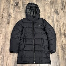 Columbia Girls Large Black Puffer Pike Lake Long Jacket 14/16