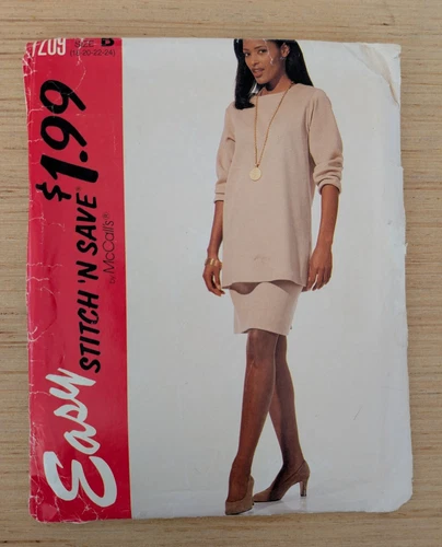 Stitch N Save 7209 Women's Tunic Skirt Pattern Size 18-24 Uncut
