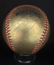 Madison Bumgarner SF Giants- Signed 24k Gold WS Baseball- w/COA- w/ Display Case