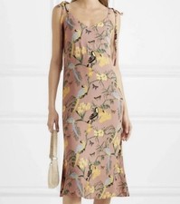 REFORMATION Women’s Size Small Jade Pink Conga Tropical Print Midi Dress Birds