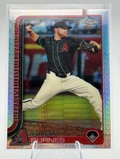 Corbin Burnes 2025 Topps Chrome Prism Refractors Arizona Diamondbacks