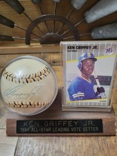 Ken Griffey Jr. Signed 1994 All-Star Game Baseball 1989 Fleer #548 Rookie ERRORS