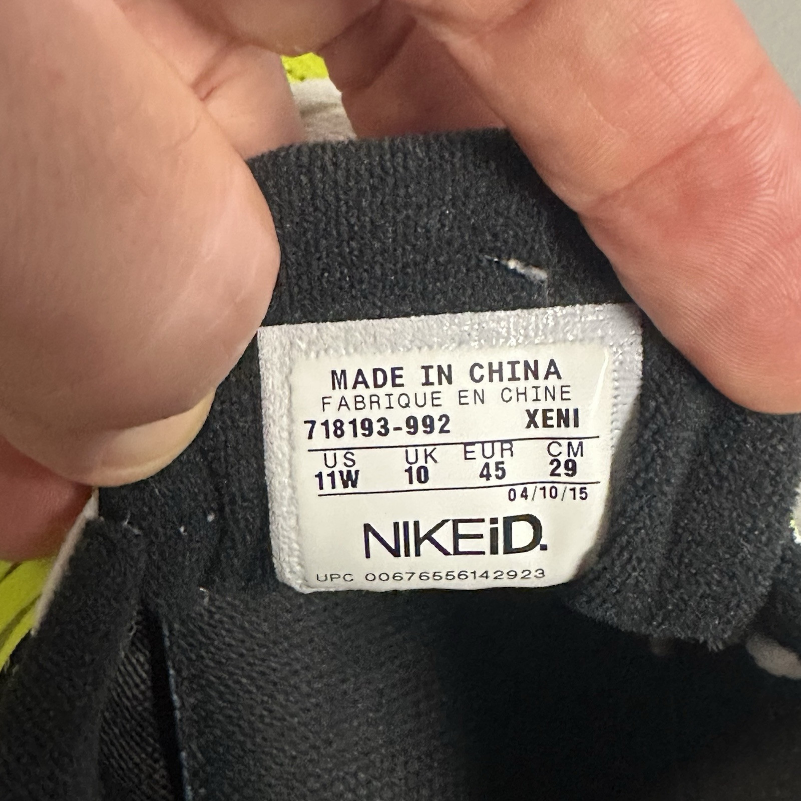 Nike Id Free 5.0 Volt Black Mens Size 11 Wide Army Tag thumbnail 7