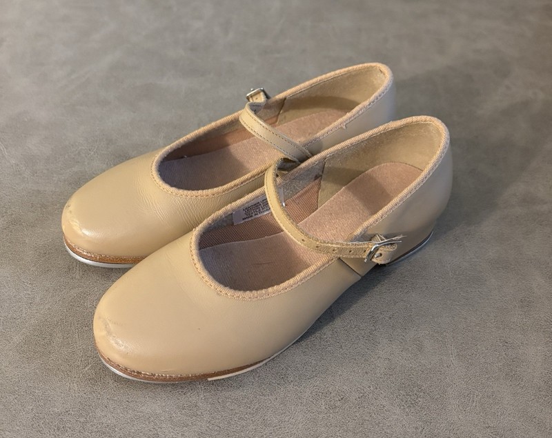 KIDS TAP SHOES BLOCH TECHNO TAP #4T/#4H Brown/Tan Leather Size 12.5