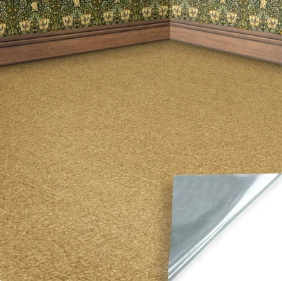 Dolls House Wallpaper, Beige Carpet 1/12, Stick On Miniature - Image 1 of 4