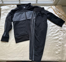 APPAMAN Boys Black Gray Zip Up Track Jacket Pants Size 4T