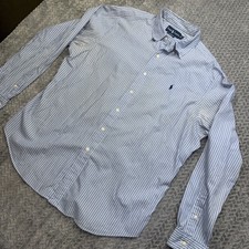 Polo Ralph Lauren Shirt Mens Button Down XL Classic Fit Casual Striped Blue