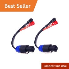 Cnecess Speakon Plug to Female Banana Jack Cable, 2 Pack