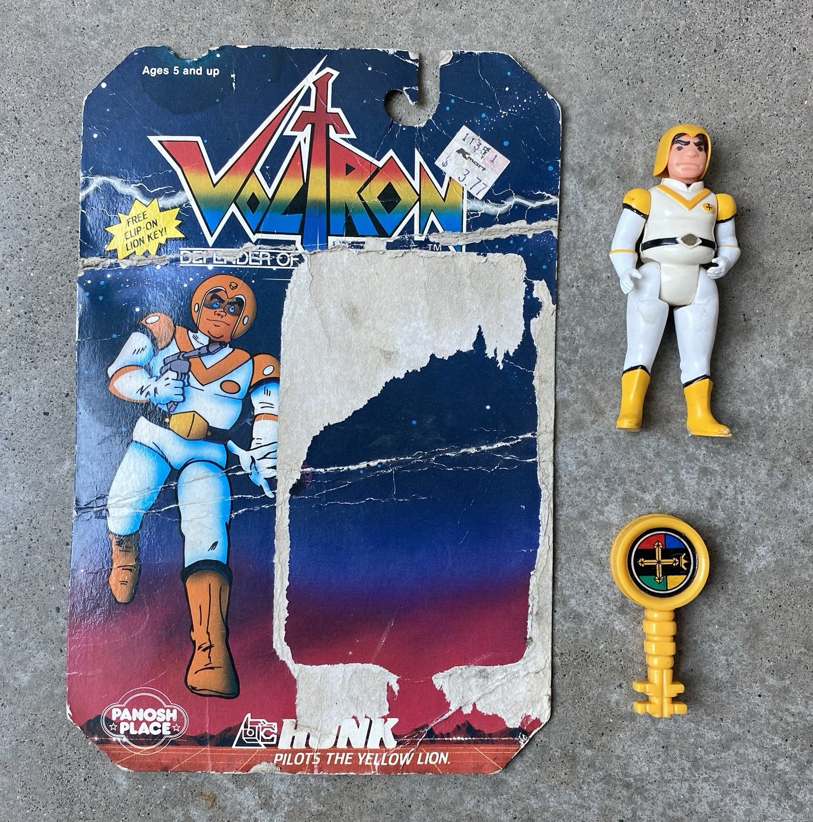 Voltron Hunk Action Figure Complete Helmet Card Back Key Panosh Place 1984