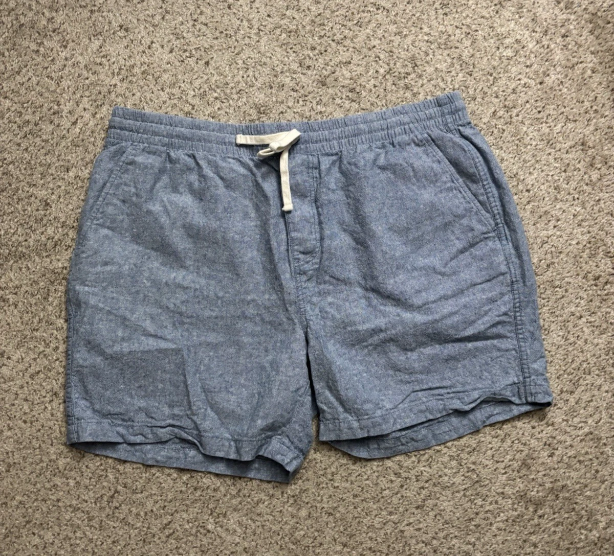 J.CREW Shorts Mens Size XL (38") Light Blue Linen Blend Dock 6" Shorts Summer