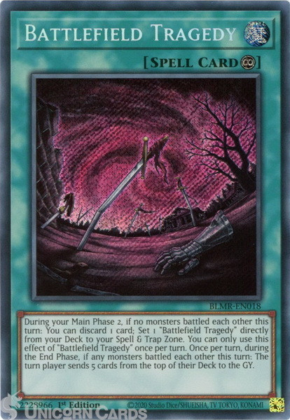BLMR-EN018 Battlefield Tragedy :: Secret Rare 1st Edition Mint YuGiOh Card