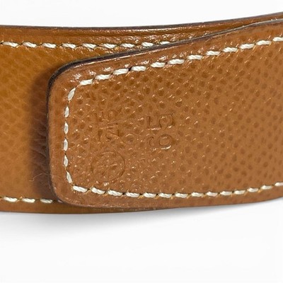 HERMES Brown Leather Belt Strap Only Reversible Luxury Authentic