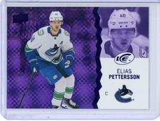 2023-24 Upper Deck Ice Elias Pettersson 87 Purple Vancouver Canucks