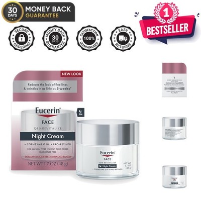 Hydrating Q10 Anti-Wrinkle Night Cream, 1.7 Oz - Perfect for Sensitive Skin