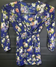 Lulu’s Purple Floral Print Wrap Style Mini Dress Size XS
