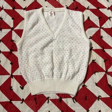 Vintage 1980s Knit Acrylic Sweater Vest Womens As Is Worn Flaws Spring