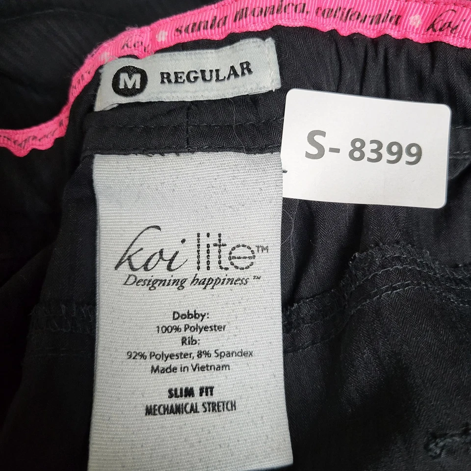 Pantalones Médicos Koi Lite Mujer M REGULAR Negro 721 Logo Cremallera Borde en Contraste 31" Foto 2 de 4