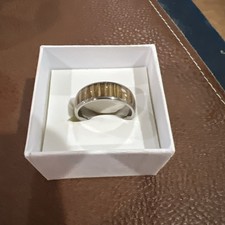 Men  s Titanium Wood Grain/Whiskey Barrel Inlay Ring/Wedding Band Size 11